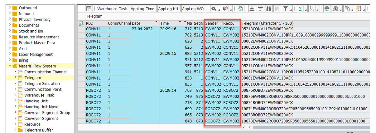 PLC in EWM MFS 11